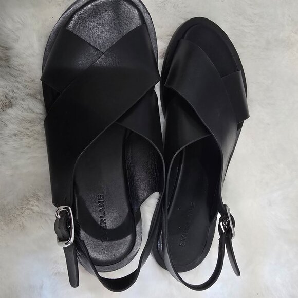 Everlane Women's City Crossover Sandal Black Leather Sizes NEW Classic - Picture 11 of 12